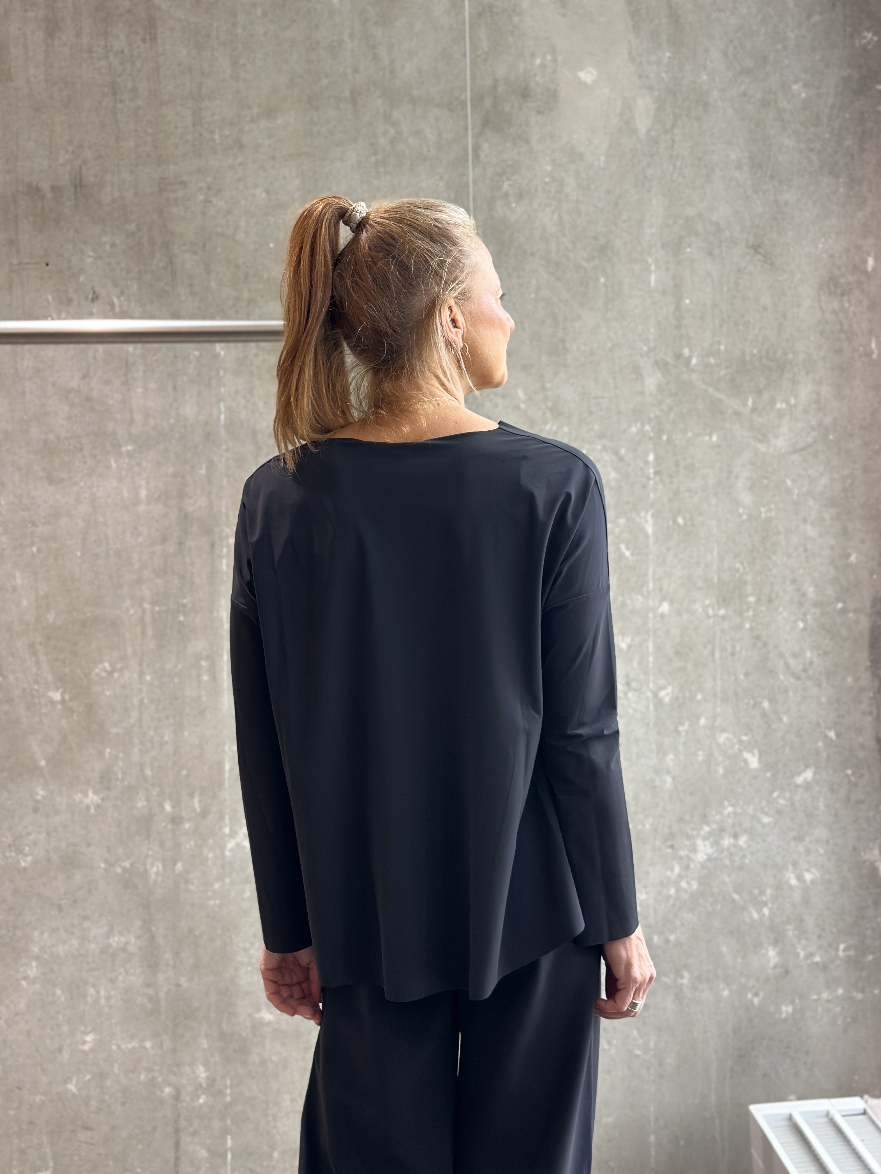 SASSENBACH Style Bluse  LUNATE schwarz & blau (342)