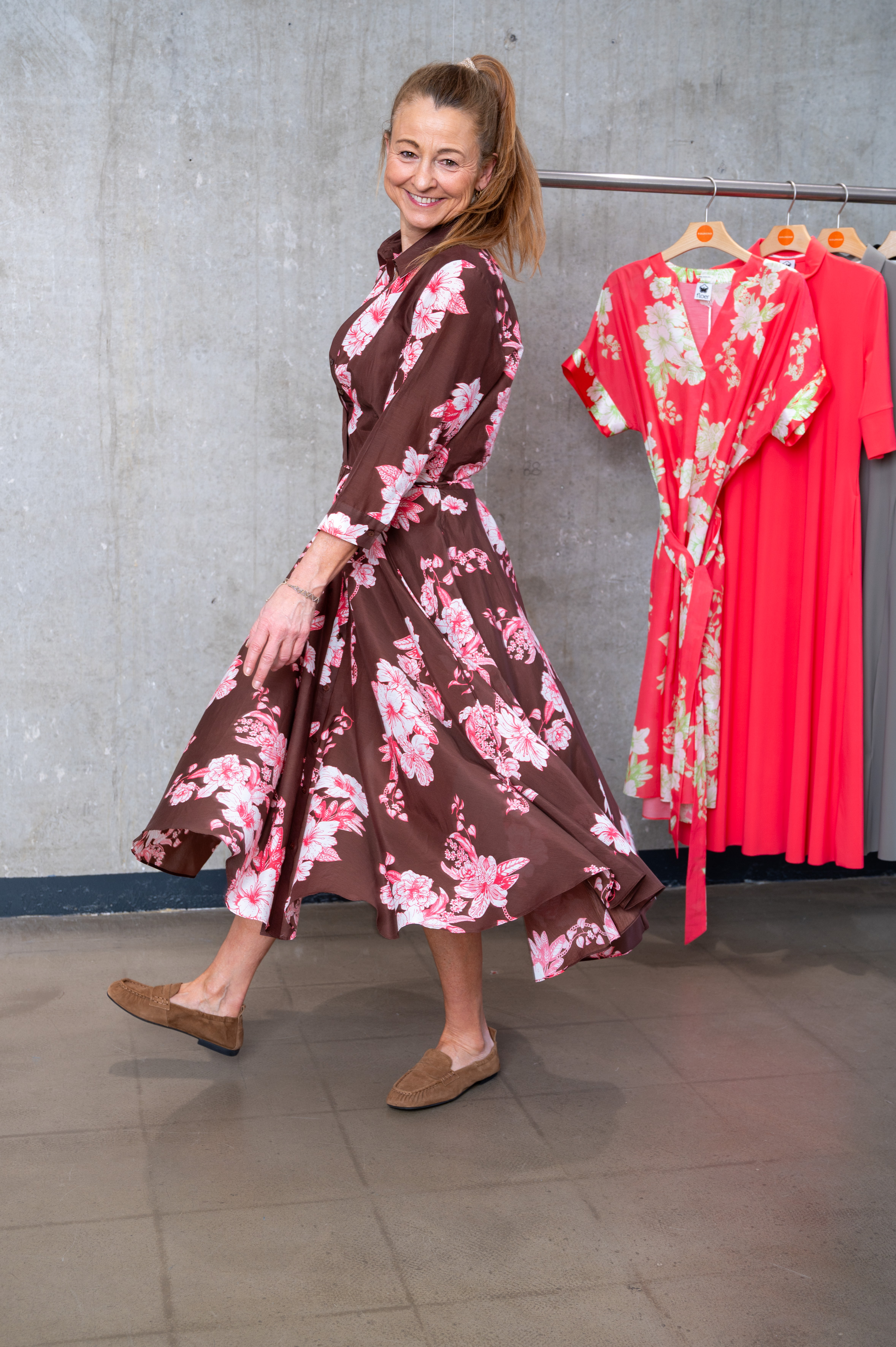 FLOER Kleid ISA braun