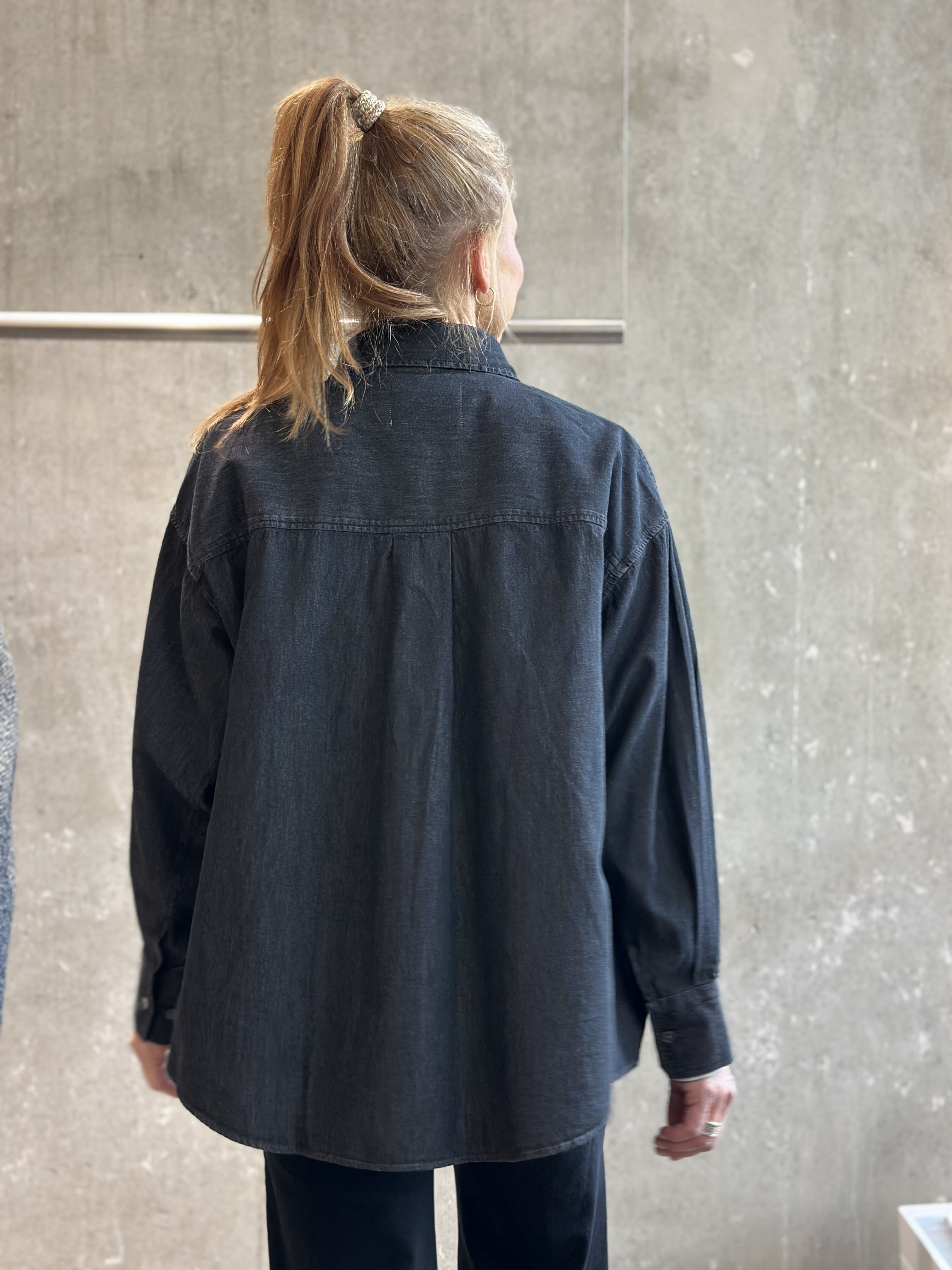 CLOSED Denim Bluse mid grey