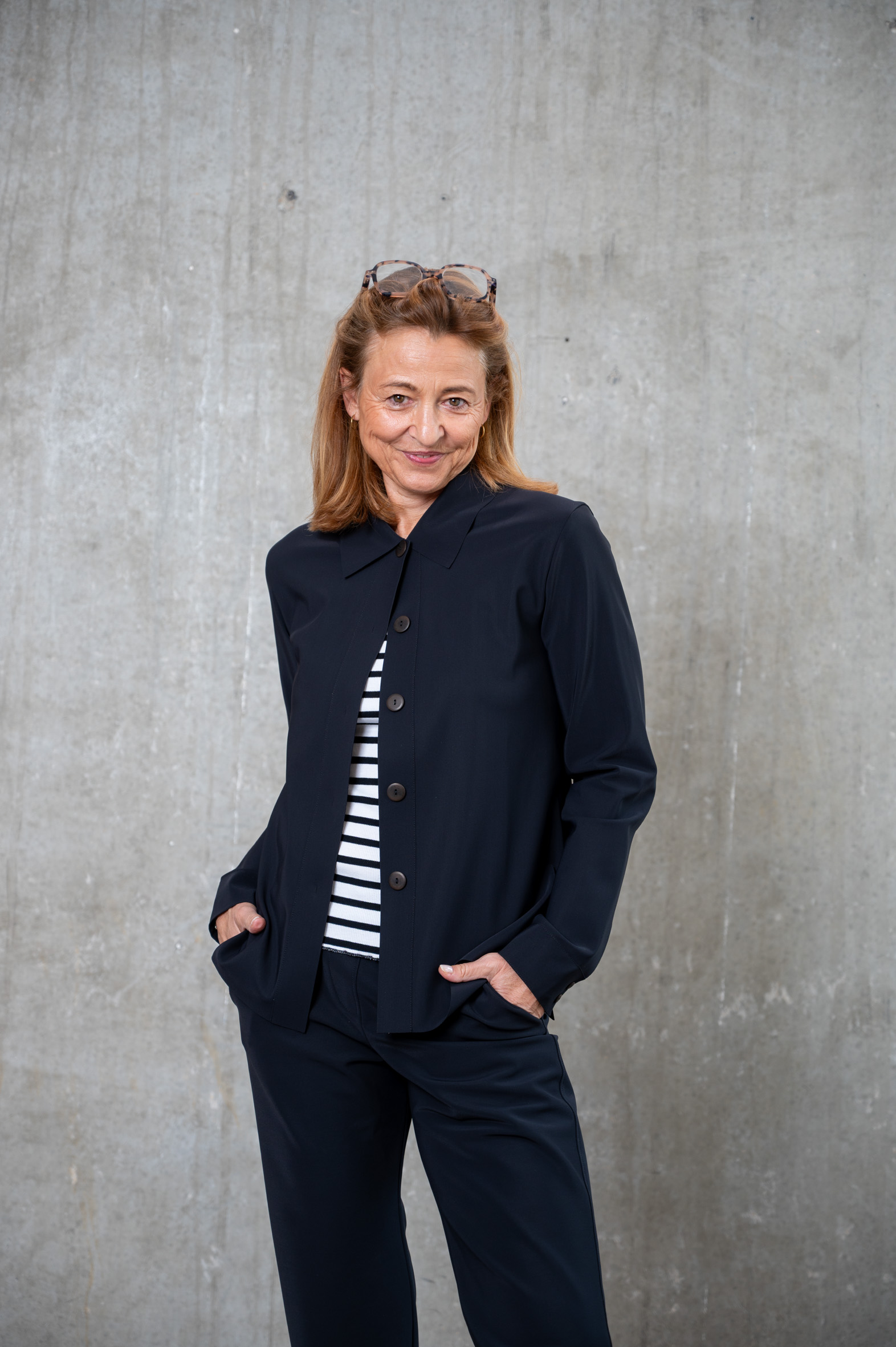 SASSENBACH_Style Bluse ALMUT schoko & schwarz