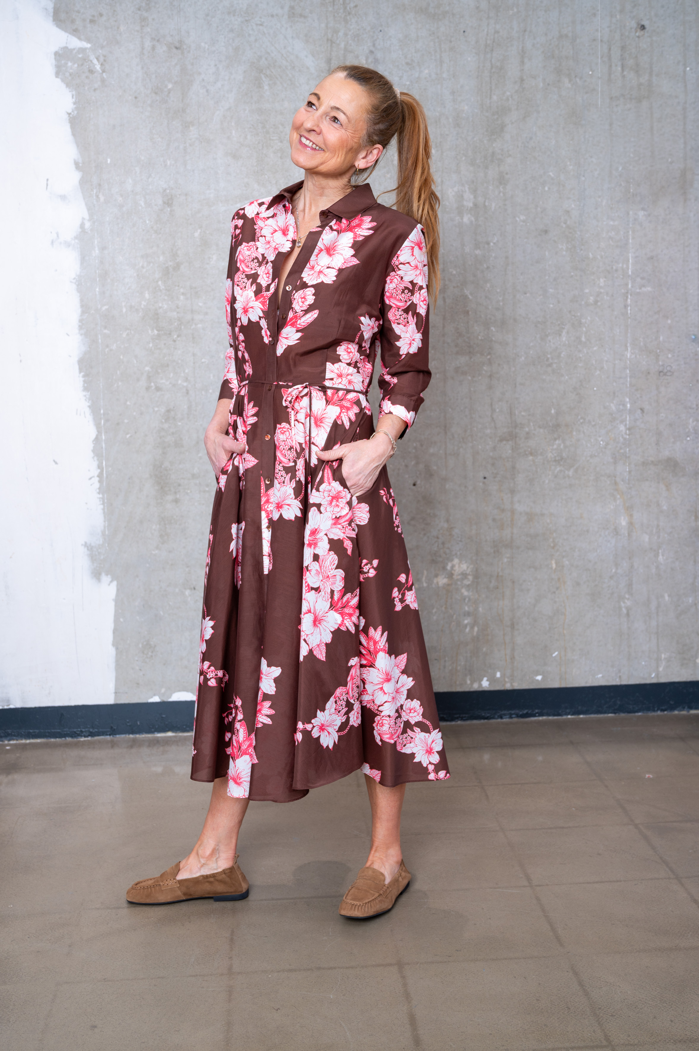 FLOER Kleid ISA braun