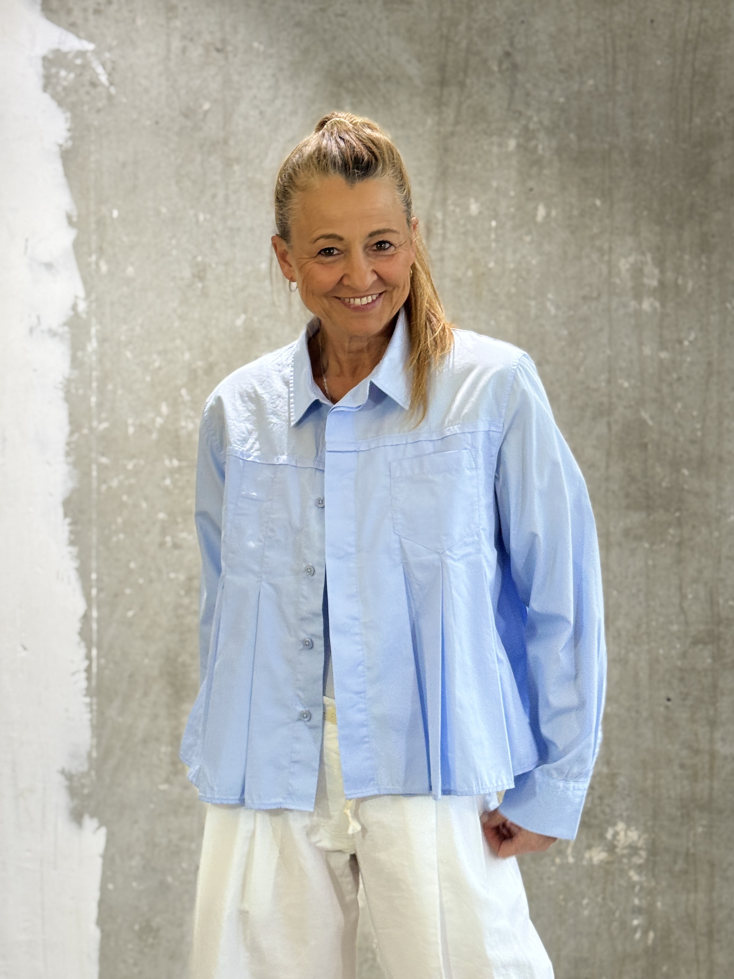 NARLI  Plisee-Bluse in 2 Farben