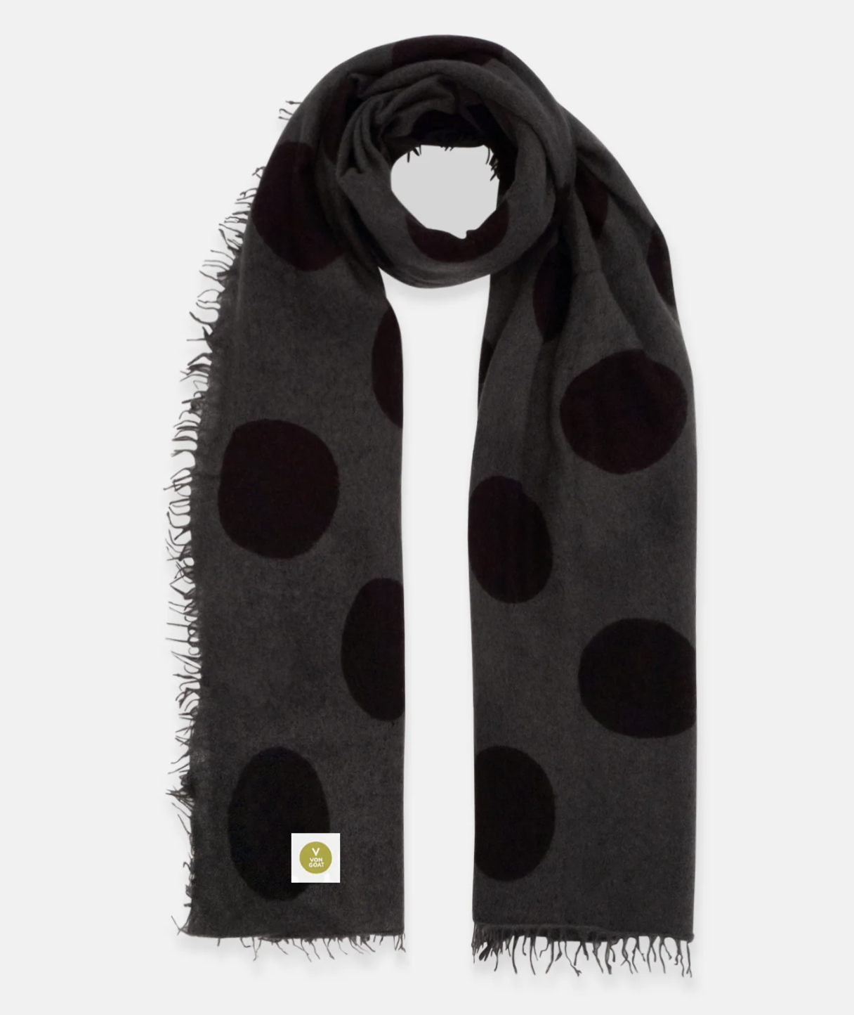 VON GOAT Cashmere Schal POLKA DOTS fig/rabbit