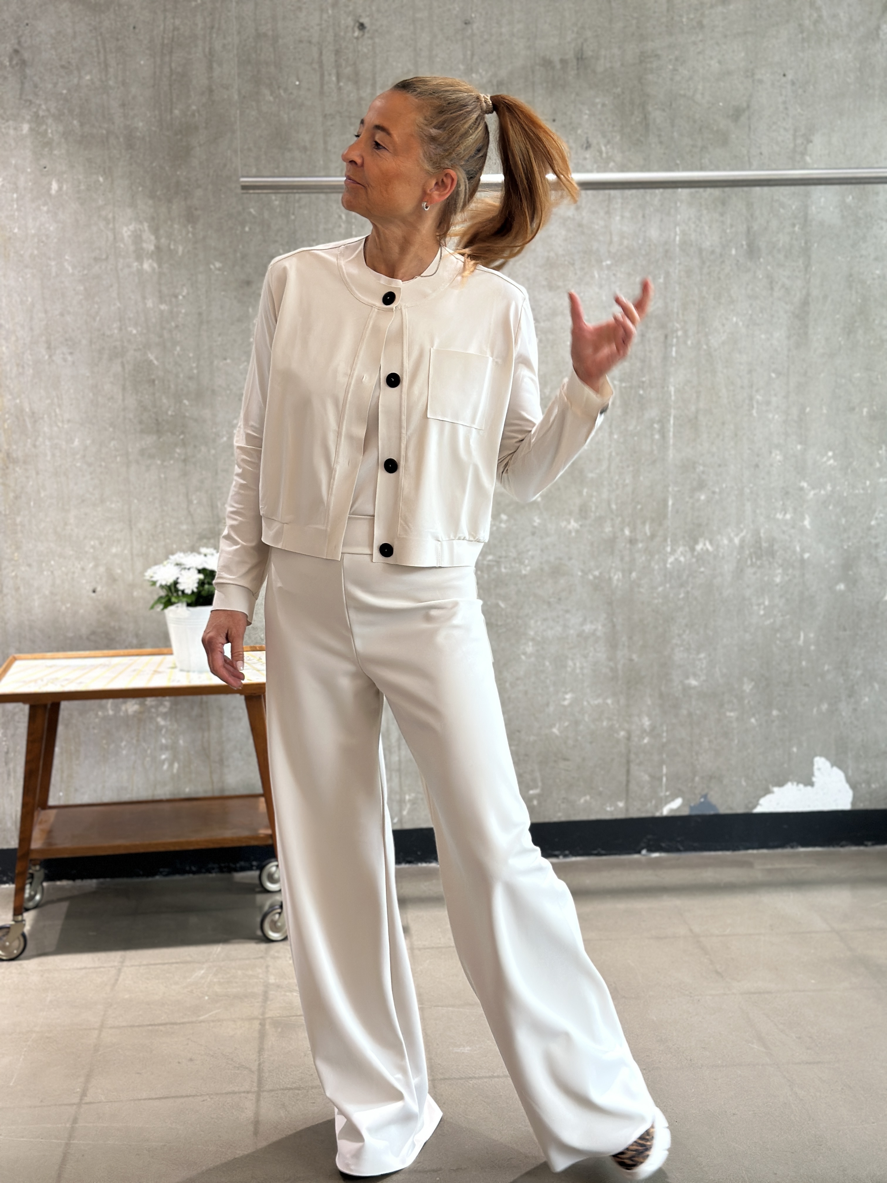 SASSENBACH_Style Hose Cordula kreide & weiss