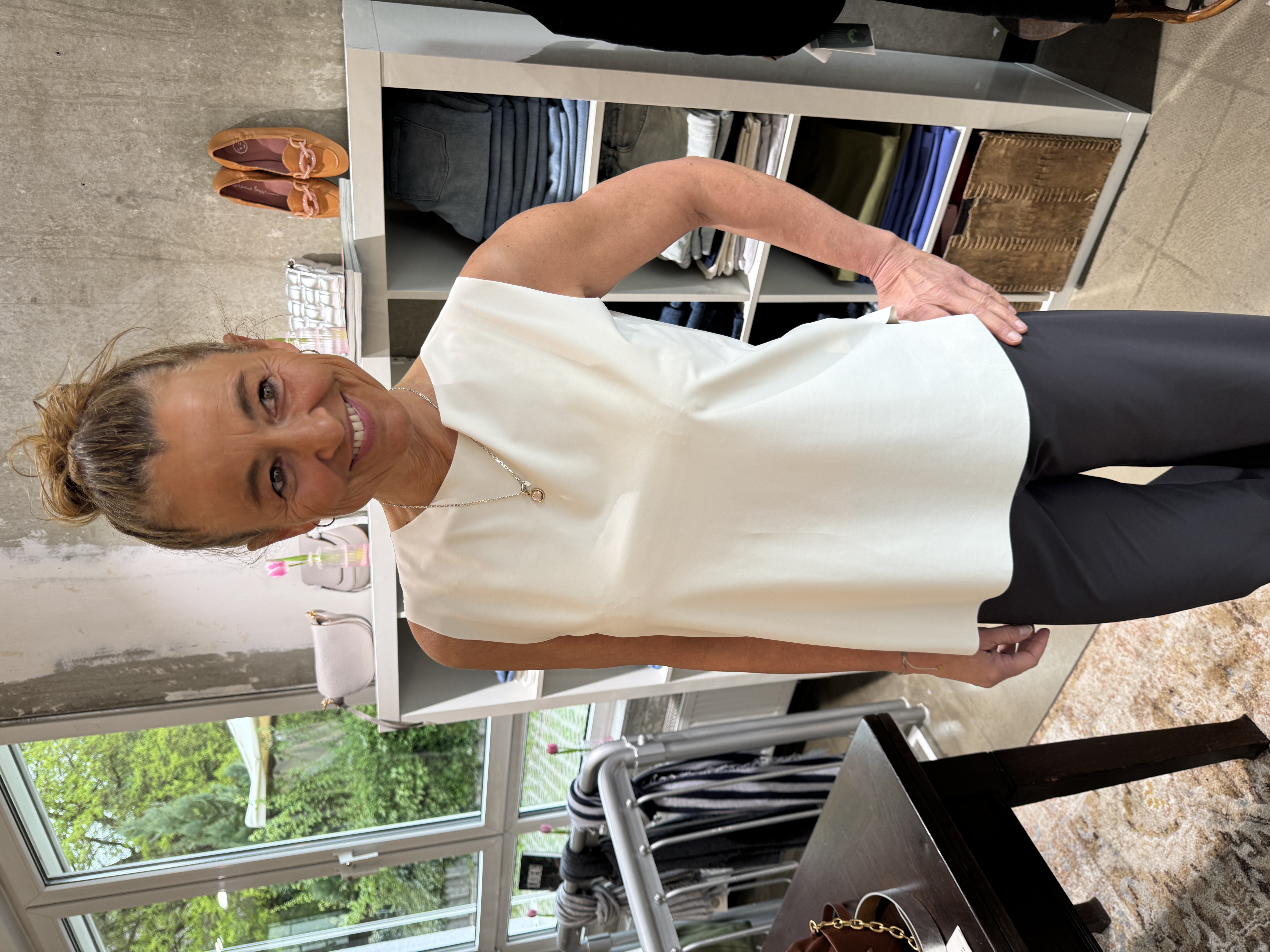 SASSENBACH Top KOLUMBA kreide & aperol & pink