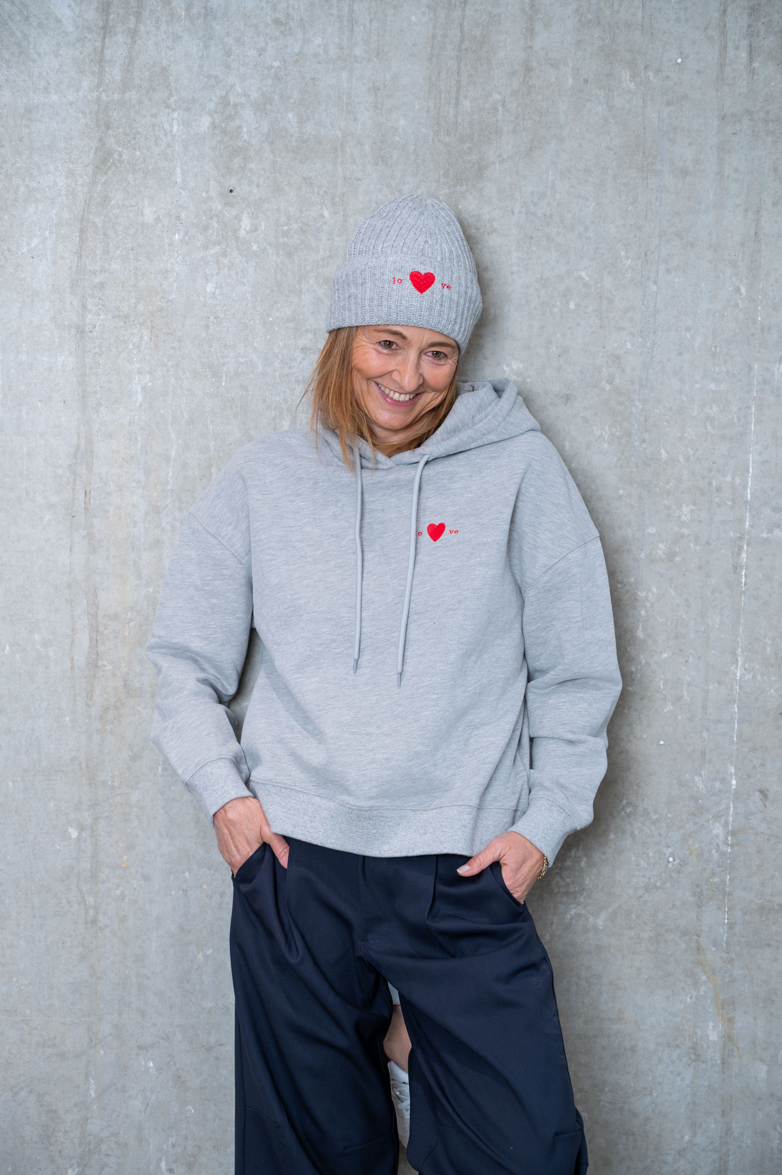 LOVE FUTURE Hoodie blau & grau