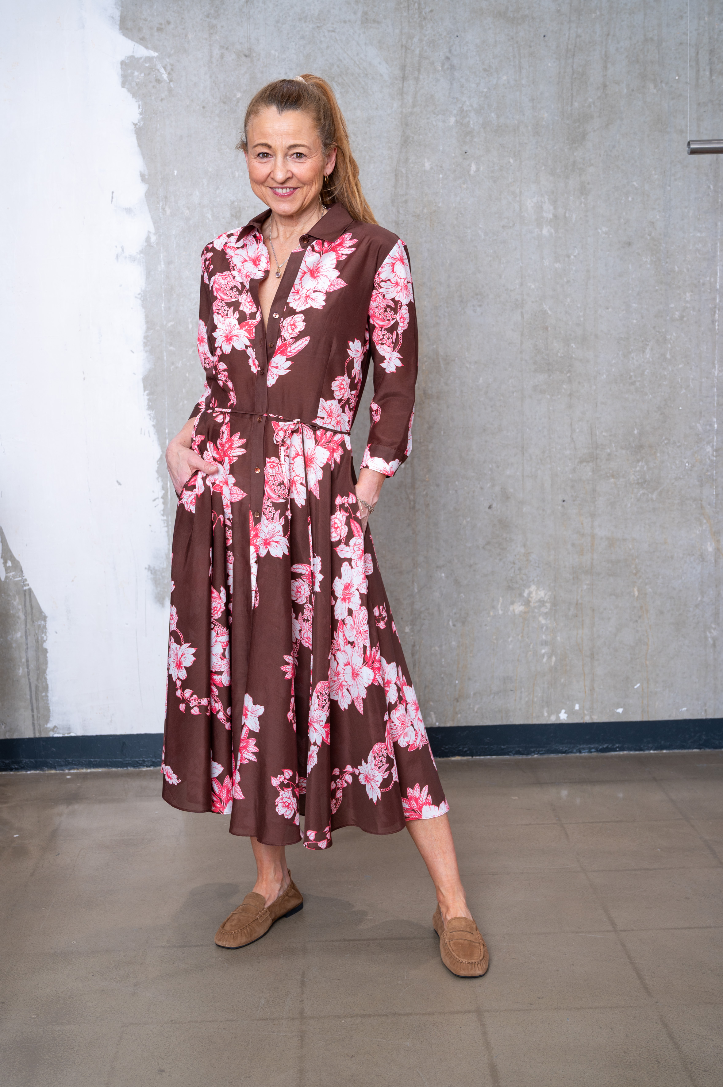 FLOER Kleid ISA braun