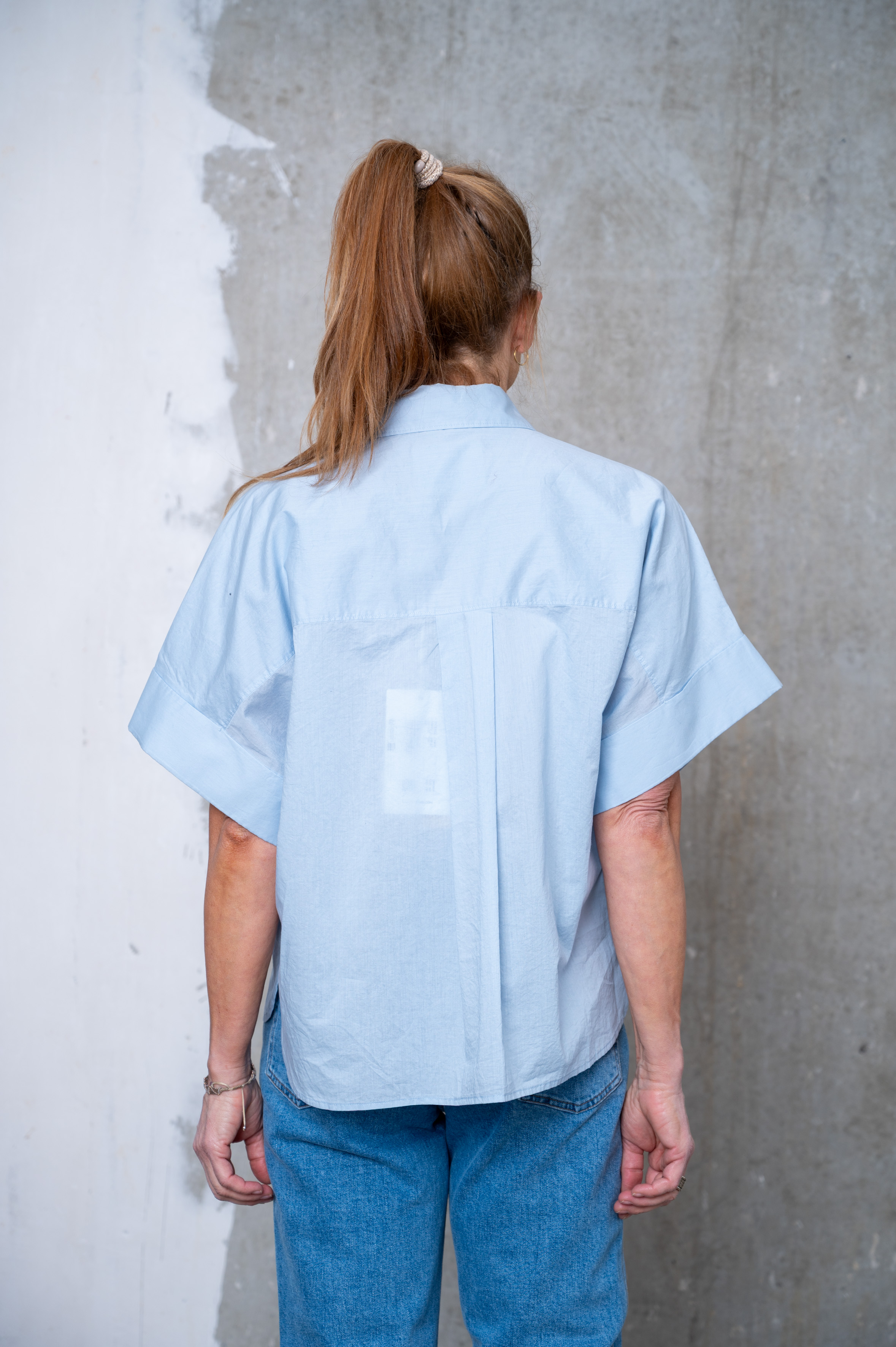 CLOSED TURN-UP-SHIRT dove-blue