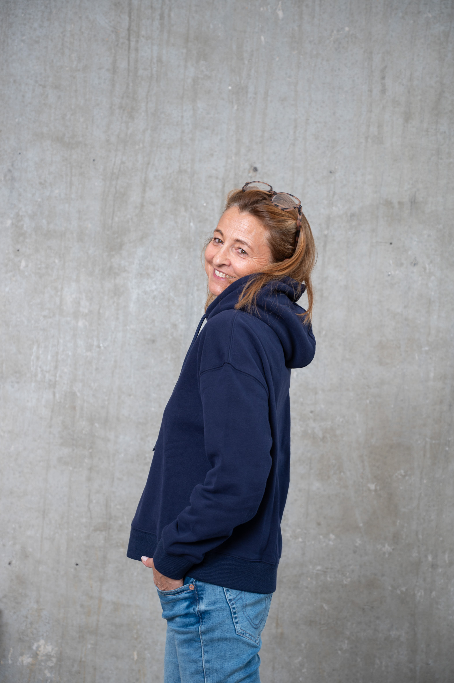 LOVE FUTURE Hoodie blau & grau