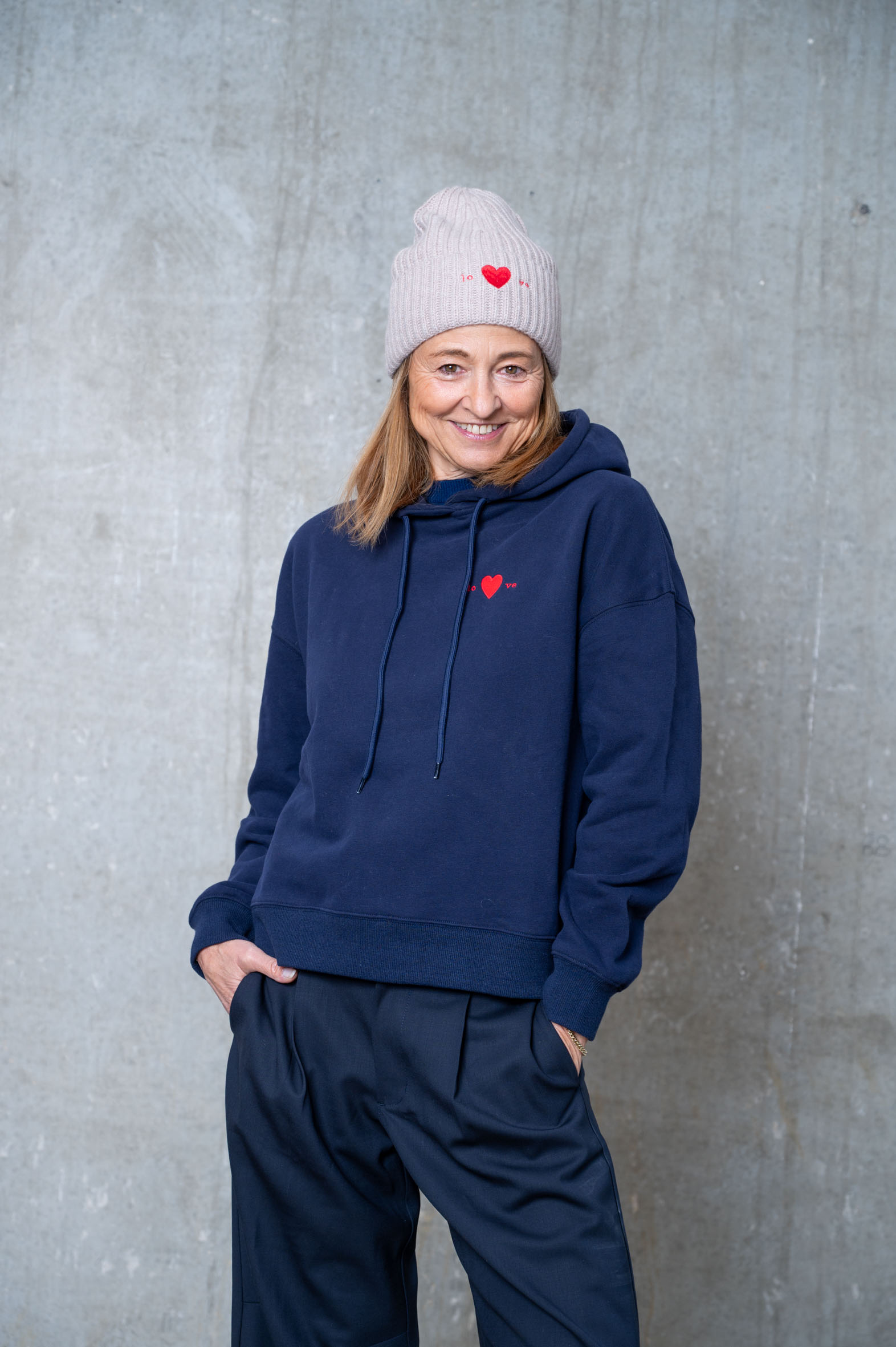 LOVE FUTURE Hoodie blau & grau