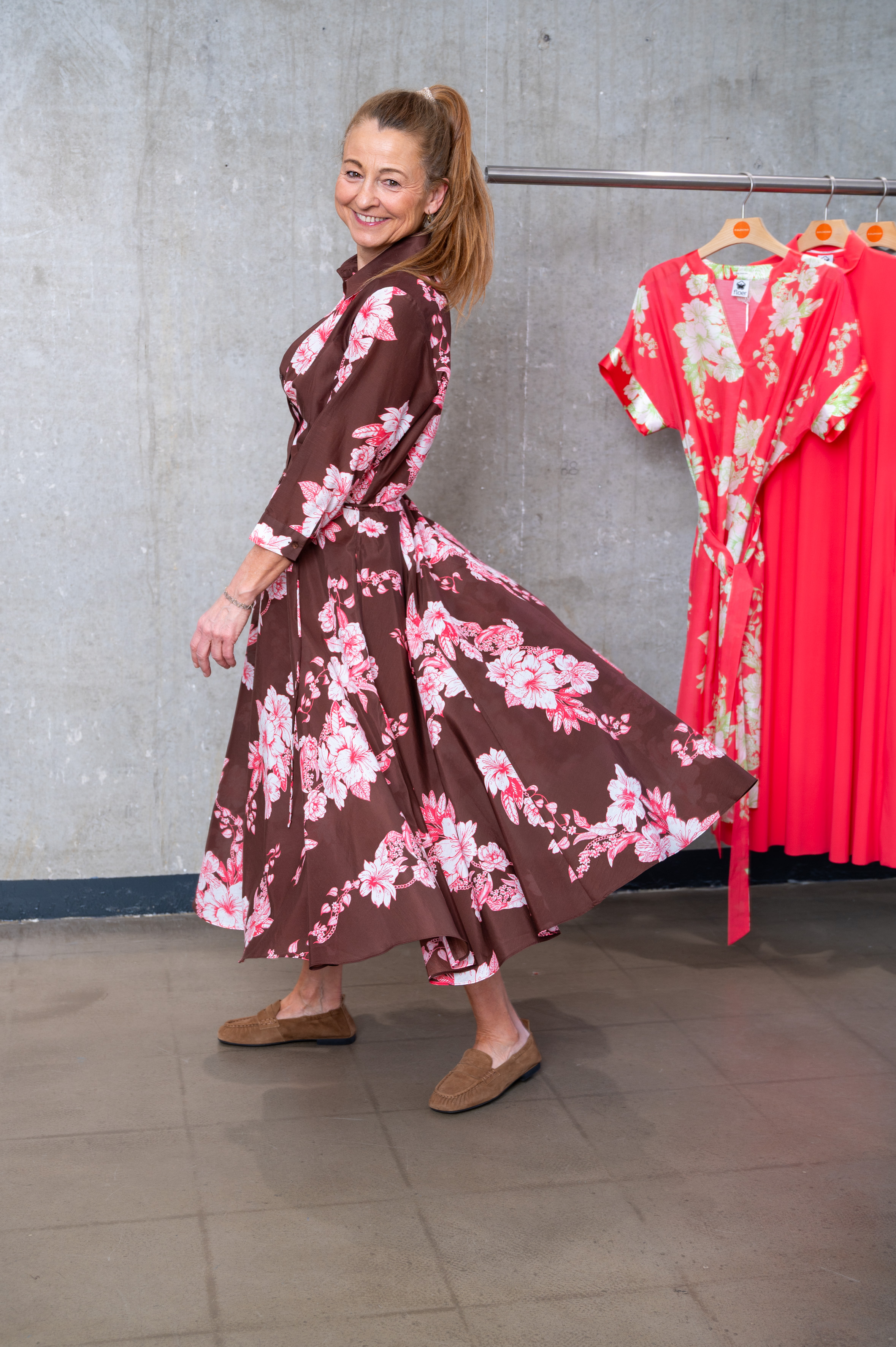 FLOER Kleid ISA braun