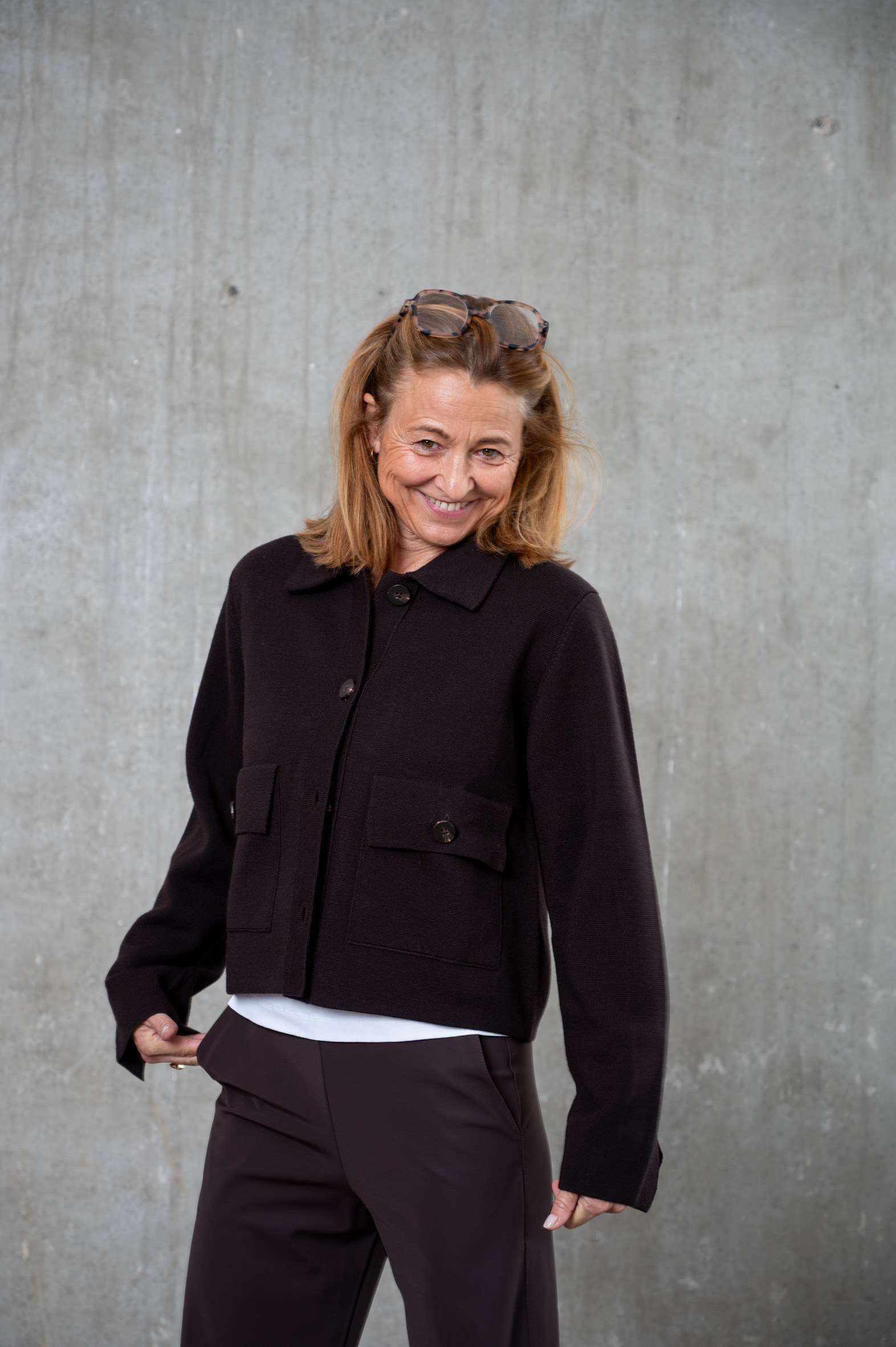 HANDMADE Cardigan braun (black chocolate)