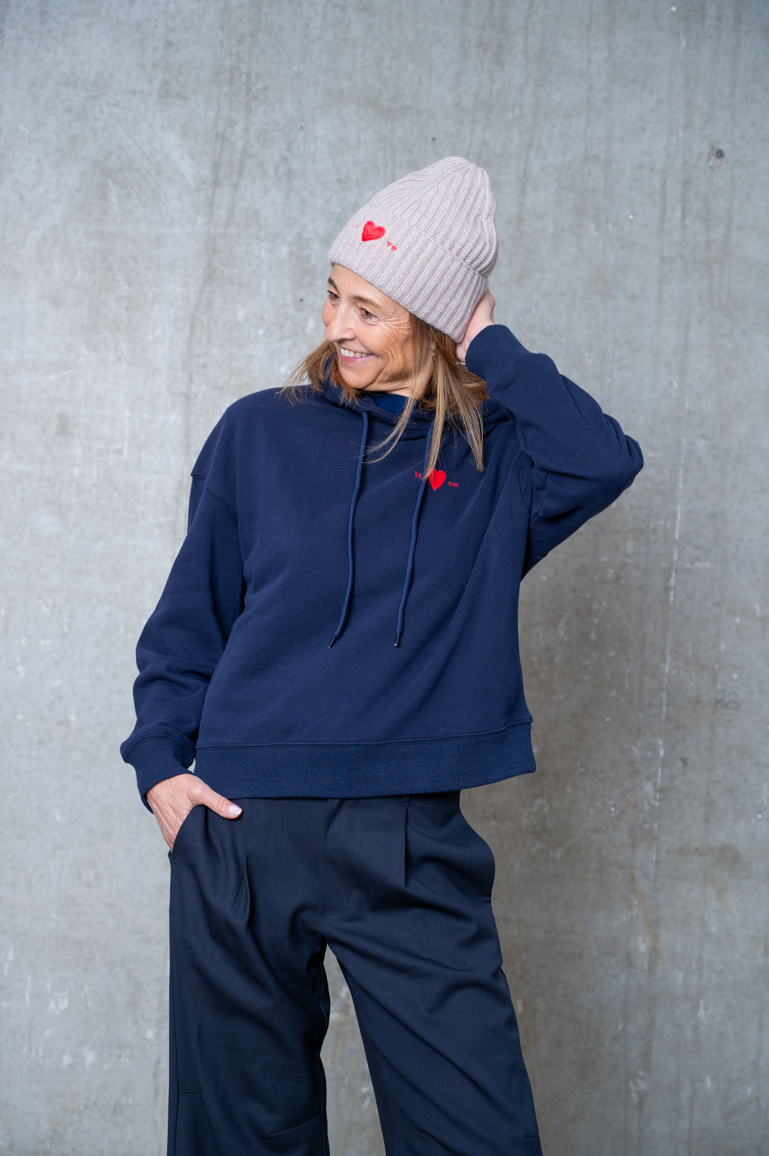 LOVE FUTURE Hoodie blau & grau