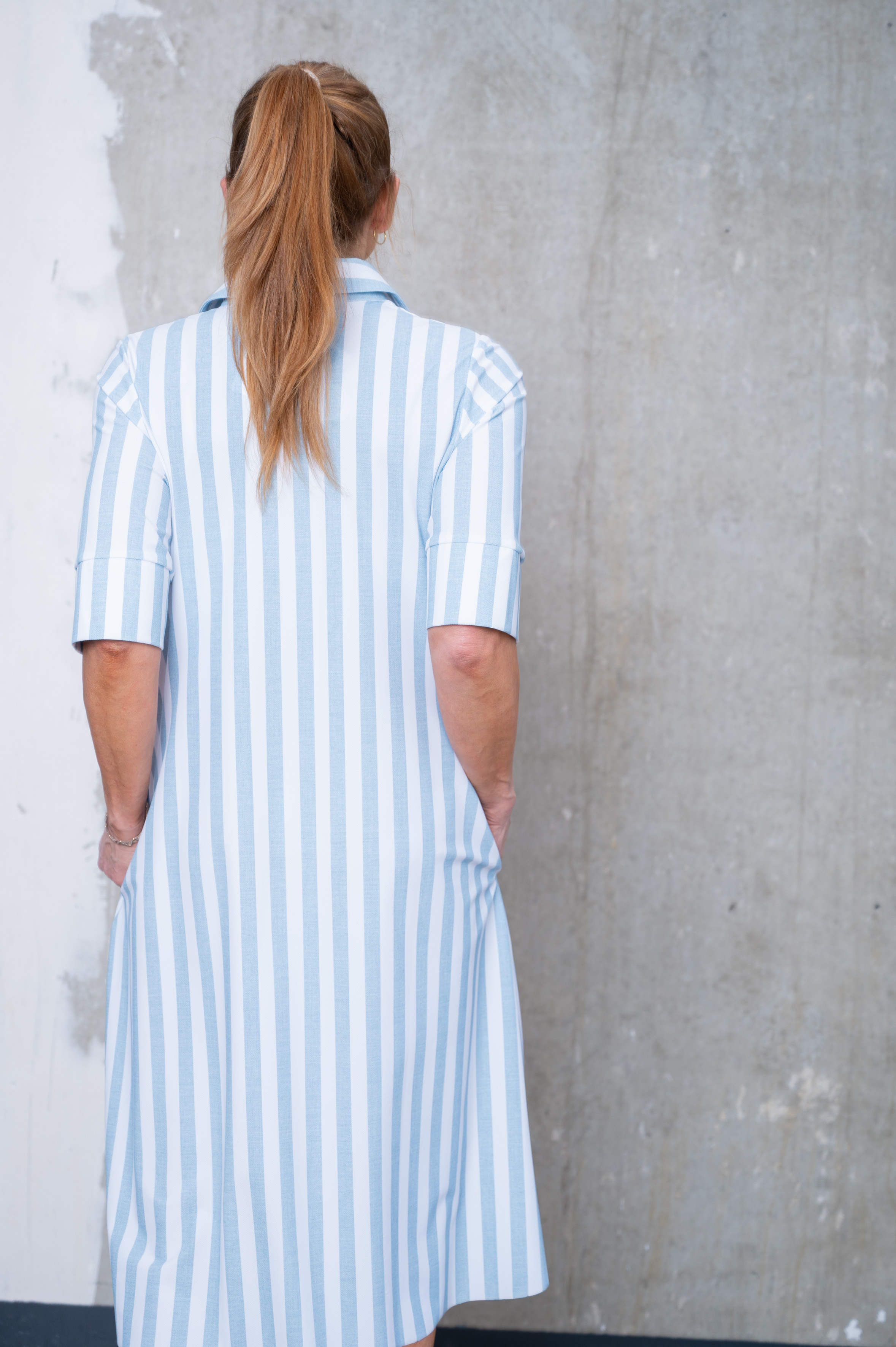 FLOER Polokleid gestreift