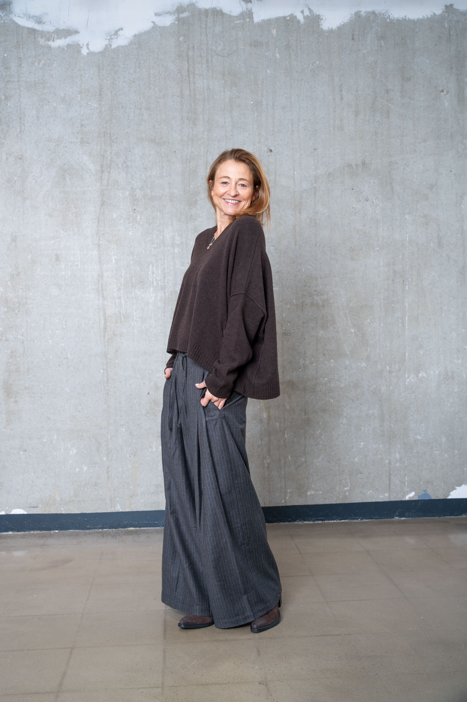 NARLI V-Pullover night und mocha  - Cashmere/Seide/Wolle 37-105