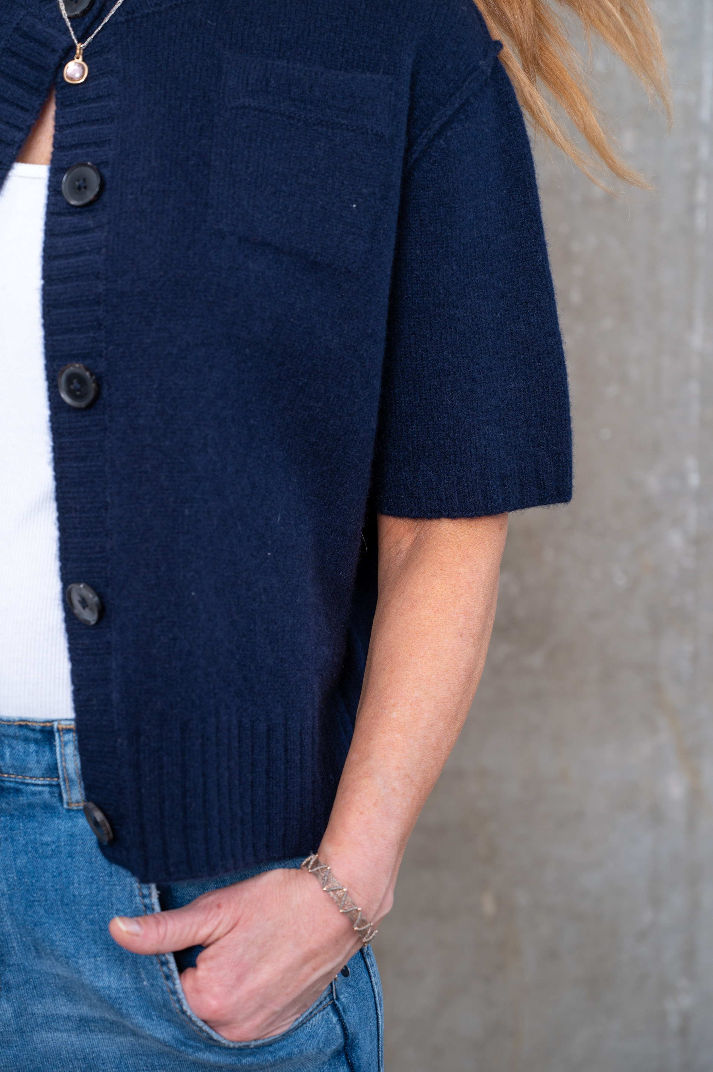 NARLI Kurzarm-Cardigan night