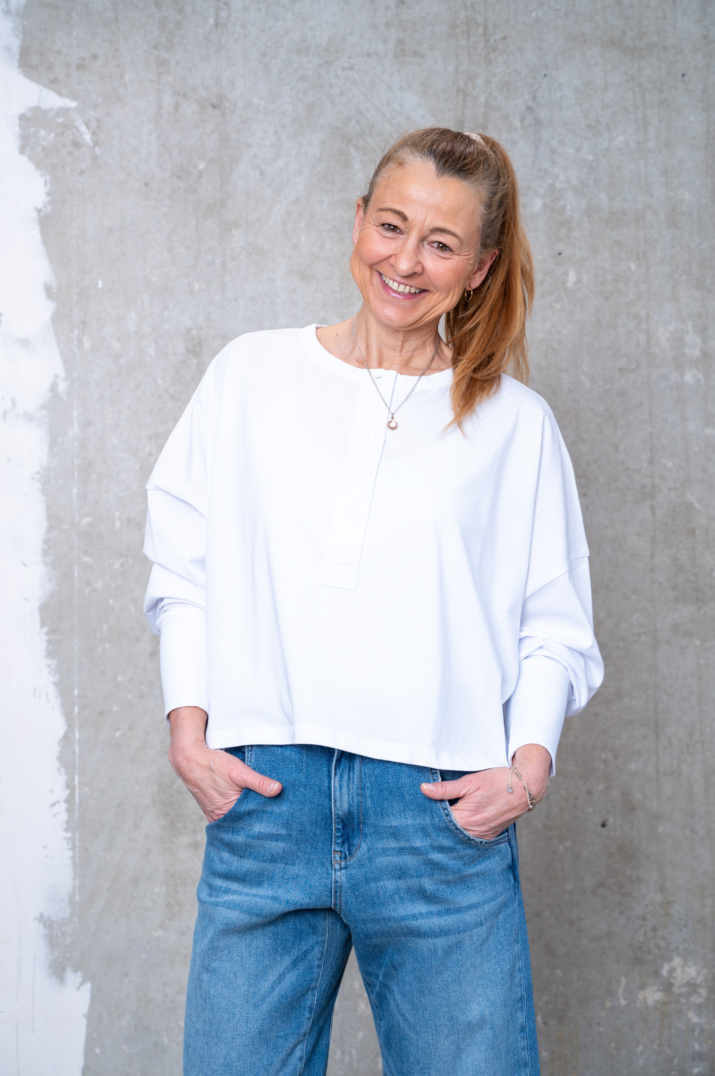 NARLI Shirt Big white & navy